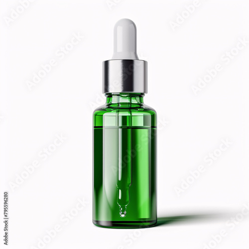 Glass bottles with dropper. 3d realistic cosmetic blank vials for essential oil liquid, collagen serum skincare vapor colorful essence mockup