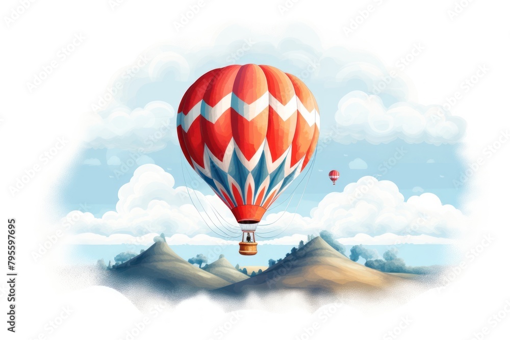 Naklejka premium Balloon aircraft vehicle hot air balloon