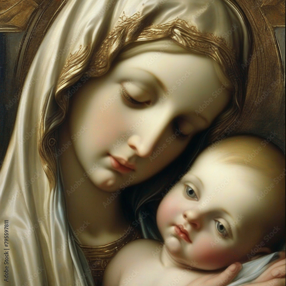 mother and baby, virgin mary with baby jesus, Jesus painting, religious ...