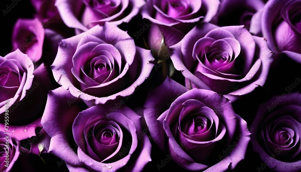 Lot of purple and violet roses macro background card Lot of purple and violet roses macro background card