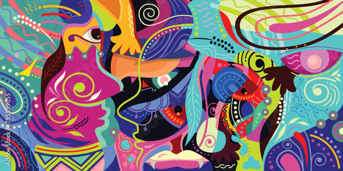 Art abstract background banner with colorful design vector