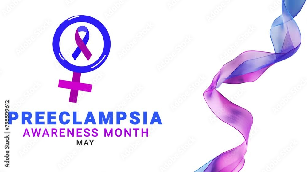 Preeclampsia awareness month. purple and blue color ribbon wave motion.
Preeclampsia awareness month. purple and blue color ribbon wave motion.