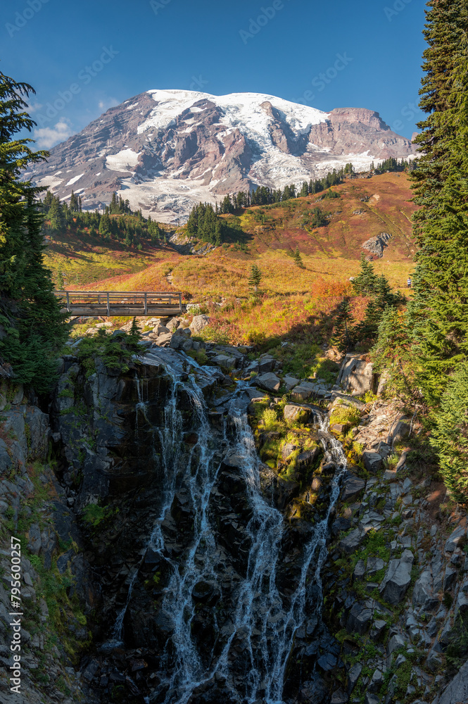 autumn in the mountains with waterfall autumn in the mountains with waterfall