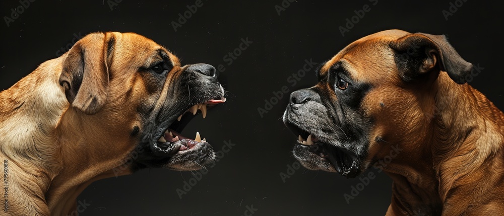 Top Most Aggressive Dog Breeds. , with copy space for text
