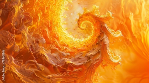 genesis abstract orange spiral background fantasy fractal texture epic biblical illustration photo