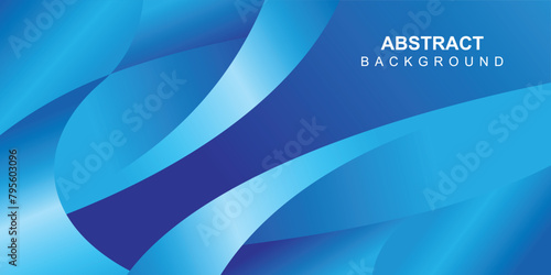 Abstract wavy background in blue gradient color design vector