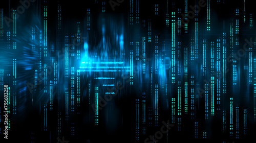 Blue binary code background