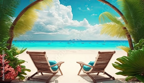 Tropical beach with white sand © printartist