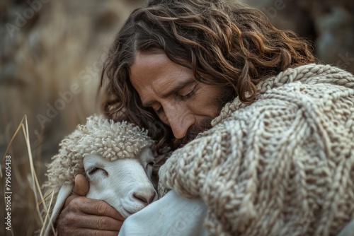 Lamb Symbolizing Jesus Christ - Easter Concept. Generative AI.. Beautiful simple AI generated image in 4K, unique.