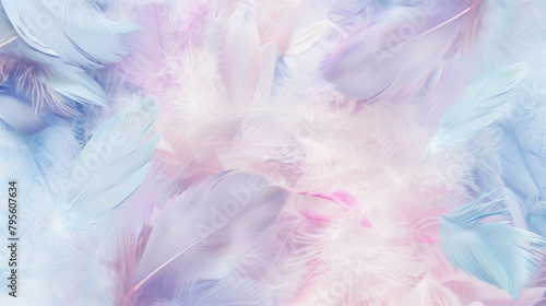 Delicate pastel feather backdrops display a stunning collection of soft  fluffy feathers  perfect for baby announcements.