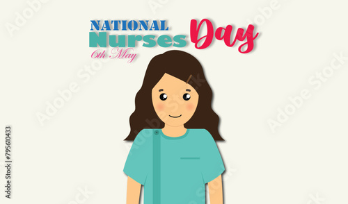 vector National Nurses day Vector wish post for cards,Banner,Template,poster and social media bcakground photo