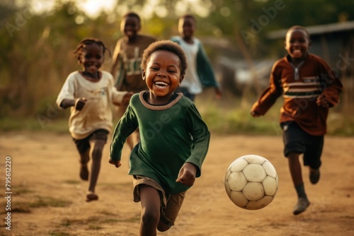Nigerian kids football sports child.