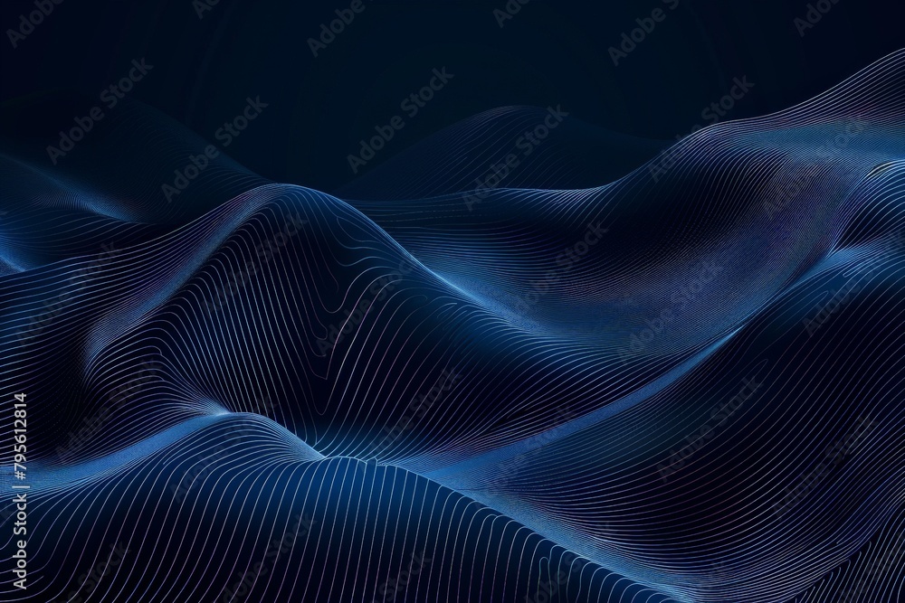 Obraz premium Dark blue stripes abstract geometric banner design. Hi-tech vector background. Beautiful simple AI generated image in 4K, unique.
