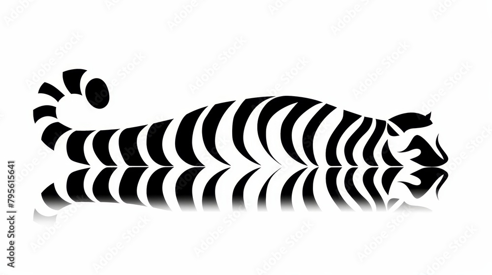Naklejka premium A monochrome image of a zebra's head featuring distinct black and white stripe pattern