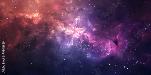  A vibrant space scene featuring an array of stars shining against a backdrop of colorful clouds Dazzling space galaxy nebulous cloud lights in a mystic space galaxy Purple Background and wallpaper 