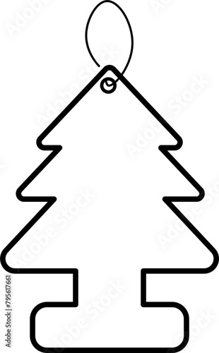 Car Air Freshener Vector Outline Illustration