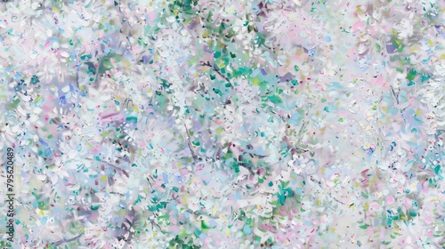   A detailed view of a painting with an abundance of paint splatters at its base