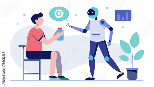 An AIpowered prosthetic limb helping an individual with a cognitive disability to perform everyday tasks..