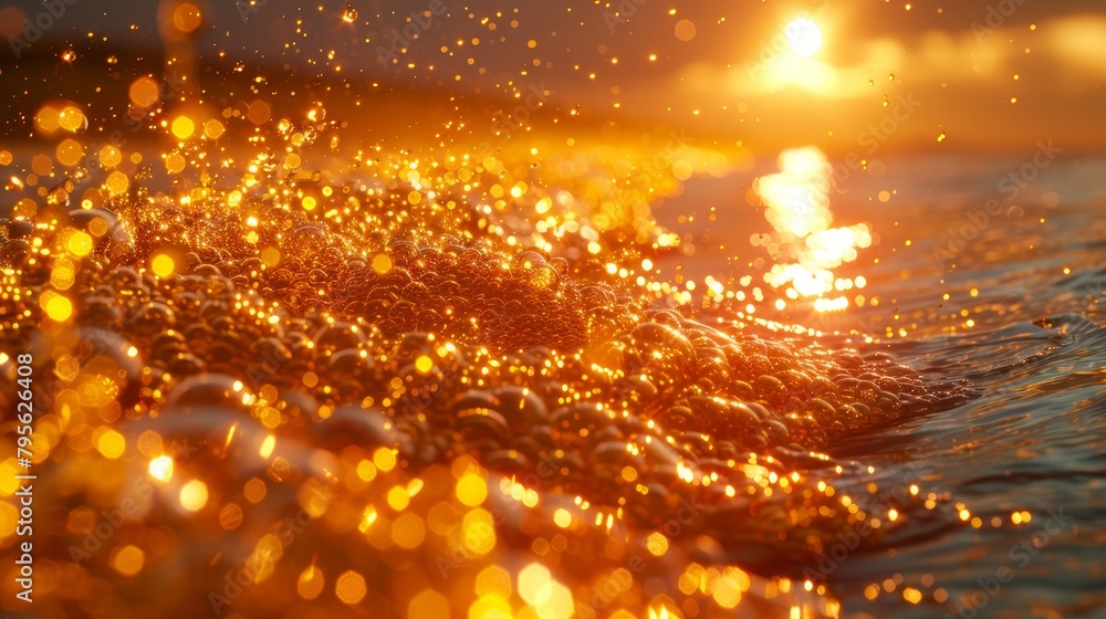 The sun shines brightly on the water, reflecting off its surface The sun shines brightly on the water, reflecting off its surface