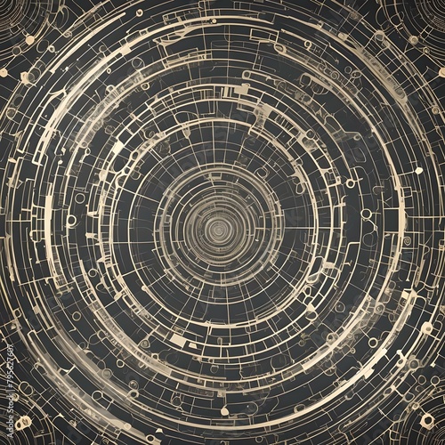 astronomical clock in the city Abstract circle texture background Futuristic interface. Scientific. Futuristic technology gray
