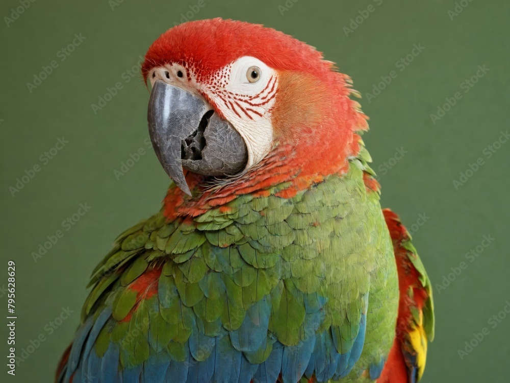Naklejka premium Detailed CG Illustration Of a Parrot Sitting on a Tree In Jungle