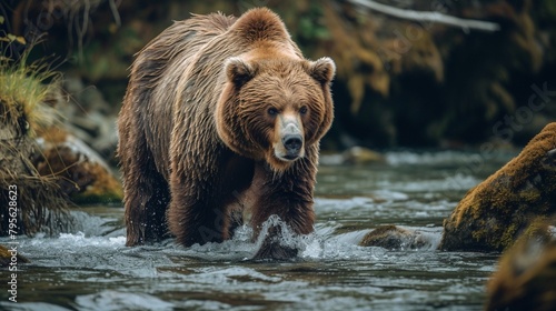 The Grizzly’s Riverside Journey. Generative AI © A.M