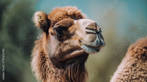 camel in the desert close up portrait, The Noble Camel. Generative AI photo