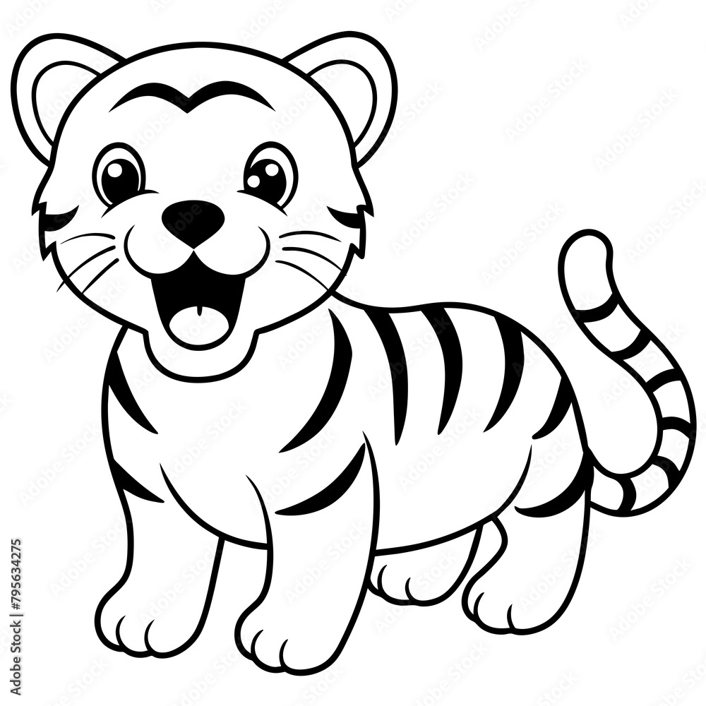 Fototapeta premium baby tiger vector illustration