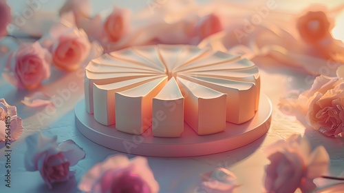 A pie chart spins gracefully, its segments shifting like petals in the wind, illustrating the distribution of growth with effortless elegance. Against a backdrop of soft pastels