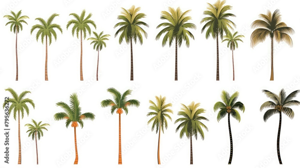palm trees set palm trees set