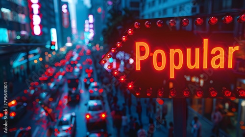 concept of "Popular" with a rising arrow against a sleek modern background, captured in full ultra HD with high resolution.