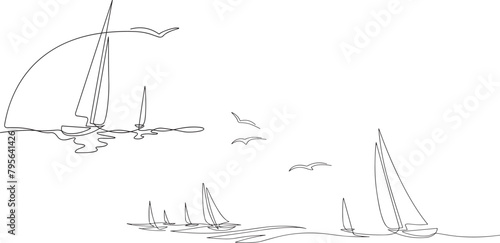 Beach umbrella and chair in one continuous line drawing.