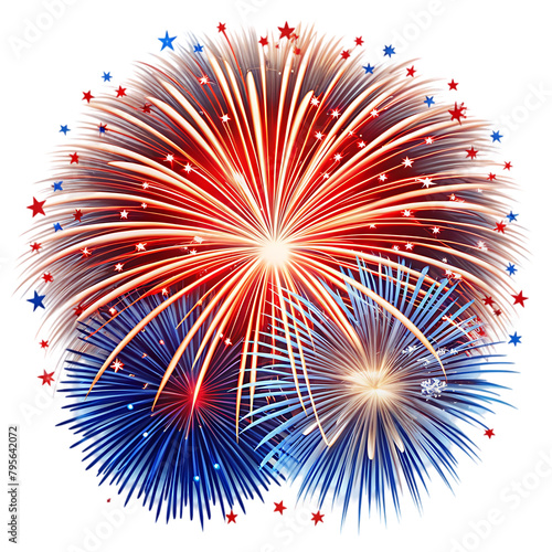 fireworks display bursting in patriotic colors