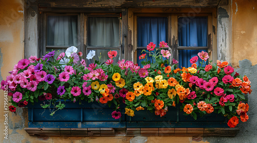 Colorful Flower - Filled Window Boxes