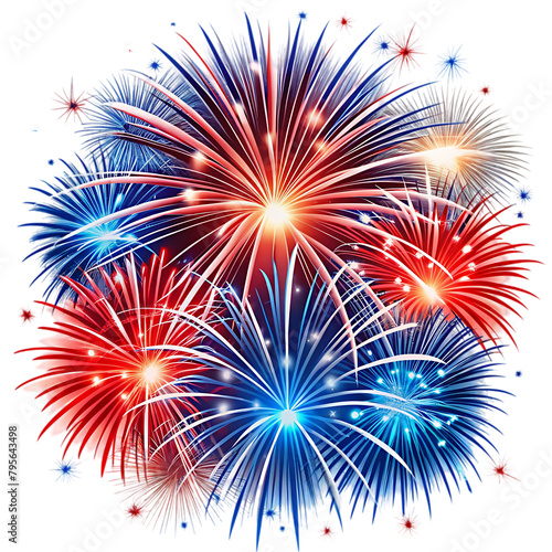fireworks display bursting in patriotic colors
