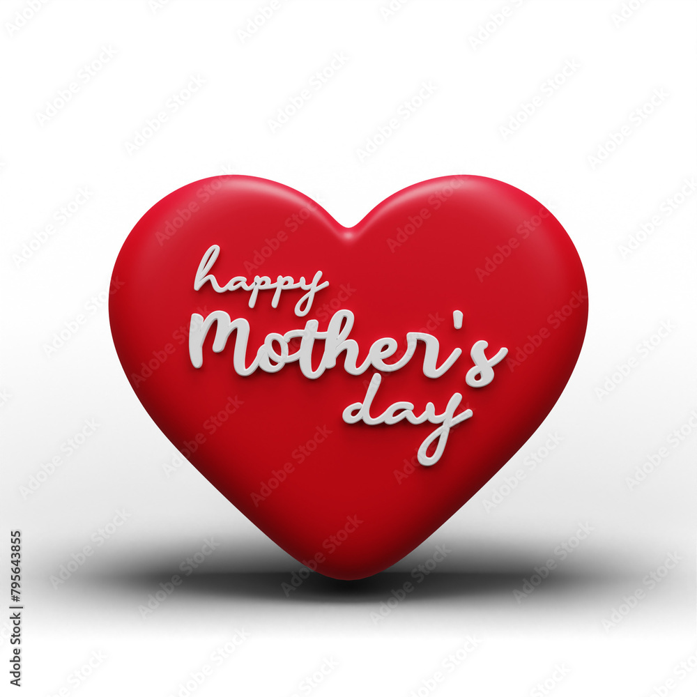 happy mothers day 3d heart