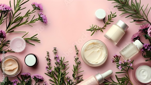 Recommendations for facial skincare products like cream lip balm lotion and serum. Concept Moisturizing Cream, Hydrating Lip Balm, Nourishing Lotion, Revitalizing Serum