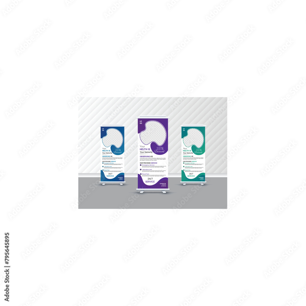 Healthcare and medical roll up banner template vector design Healthcare and medical roll up banner template vector design