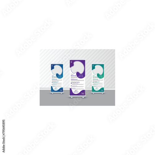Healthcare and medical roll up banner template vector design 
