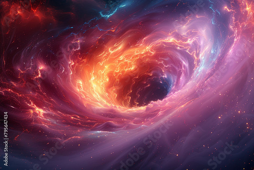 A digital symphony of colors swirling and merging, evoking a sense of cosmic motion and vitality.