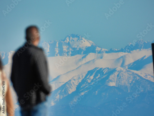 person in the mountains