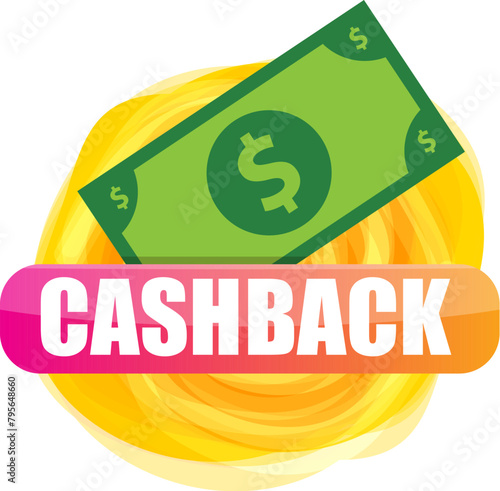 vector cash back icon with dollar isolated on white transparent background. cashback and money bonus refund label or logo