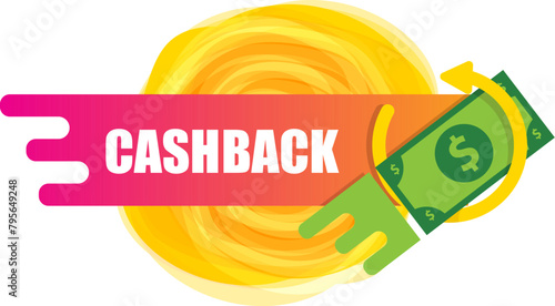 vector cash back icon with dollar isolated on white transparent background. cashback and money bonus refund label or logo
