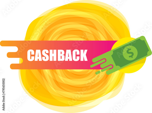 vector cash back icon with dollar isolated on white transparent background. cashback and money bonus refund label or logo