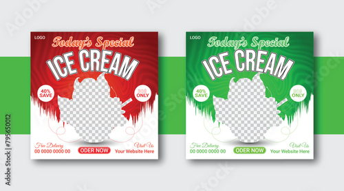 Social media ice cream post design template