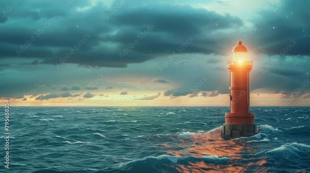 Our goals are the lighthouses guiding our team s journey through the stormy seas of market competition, powered by technology, business concept