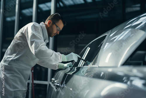 Precision Auto Painting: Technician at Work