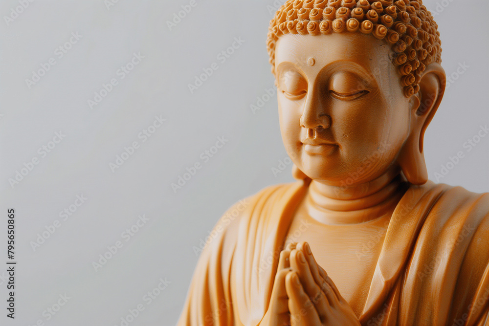 Buddha Statue on White Background