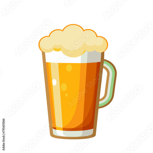 beer glass flat style on white background