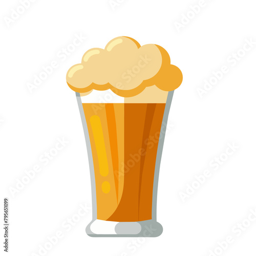 beer glass flat style on white background